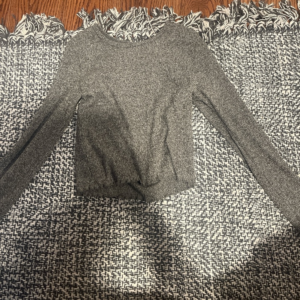 american eagle gray long sleeve shirt fuzzy